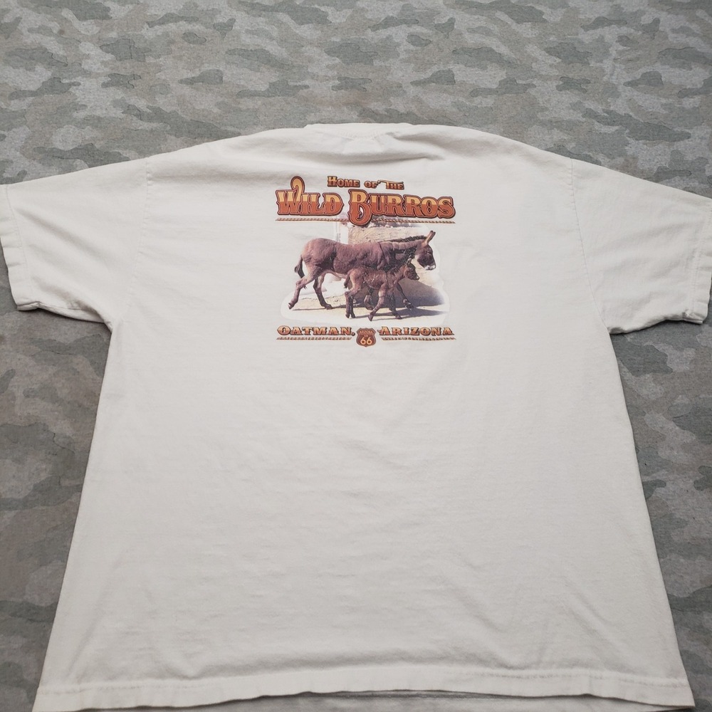Vintage AAA Shirt Mens XL White Wild Burros Oatman Arizonia Destination